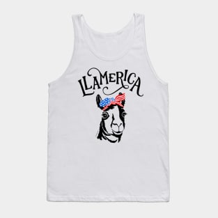 Llamerica Funny Llama America Patriotic 4th of July Tank Top